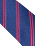 dark navy blue tie  with double red stripe